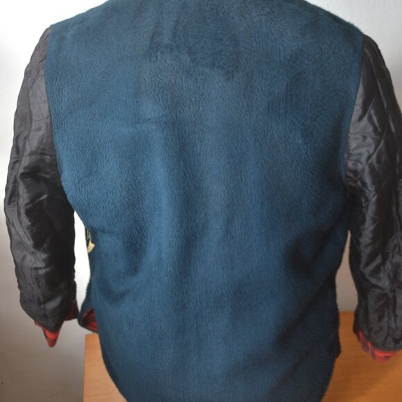 Wool CPO Jacket/ Plaid Shirt Jacket/ Man Made Fur Lining/ Vintage Hunting Jacket - Picture 9 of 10